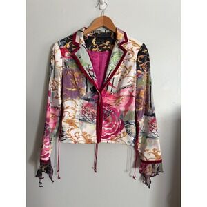 Boho Chic Vintage Blazer Sport Coat Casual Bohemian USA Women's